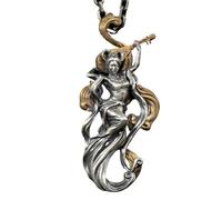 SDFXCDR mens necklace Dunhuang Mogao Grottoes Feiyin Pipa Goddess Pendant Necklace Ladies Men Retro Party Jewelry Memorial Gift teachers gifts