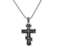 SDFXCDR men's necklace，Eastern Orthodox Cross Byzantine Passion Frame Pendants Punk Style Men Women Personalized Necklaces Jewelry
