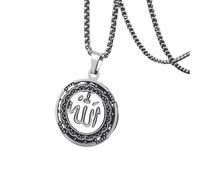 SDFXCDR mens necklace Exquisite Muslim Allah Pendant Men's Necklace Arabic Islamic Religious Amulet Jewelry Ramadan Gift teachers gifts