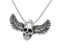 SDFXCDR mens necklace Fallen Angel Skull Pendant Necklace Men's Gothic Biker Jewelry Adjustable Chain Gift Party Accessories teachers gifts