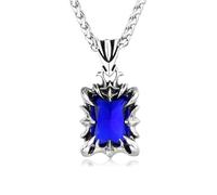 SDFXCDR mens necklace Fashion Classic Stone Pendant For Men Women Punk Red/Black/Blue/Green Color Stone Necklaces Party Jewelry Gifts teachers gifts