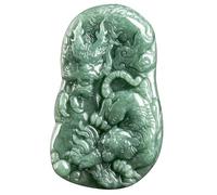 SDFXCDR Men's necklace for women Natural A Jade Zodiac Dragon Tiger Pendant Ice Jade Men's Necklace Heart and Lung Jewelry