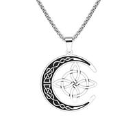 SDFXCDR men's necklace，Irish Celtic Trinity Knot Pendant Necklace for Men Women Witch Knot Amulet Jewelry Gift