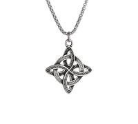 SDFXCDR men's necklace，Irish Witchcraft Celtic Witch Knot Pendant Necklace for Men Women Slavic Protection Lucky Amulet Jewelry