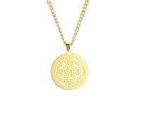 SDFXCDR men's necklace，Islam Totem Pendant Necklaces Round Islamic Script Necklace for Women Men Religious Amulet Jewelry Gifts