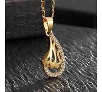 SDFXCDR mens necklace Islamic Religion Allah Pendant Muslim Believers Women's Drop Shape Zircon Necklace Girls Holiday Exquisite Arabic Jewelry Gift teachers gifts