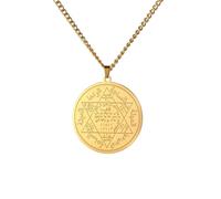 SDFXCDR men's necklace，King Prophet Solomon Seal Necklace Star of David Religious Protection Amulet Jewelry