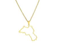 SDFXCDR men's necklace，Kurdistan Map Pendant Necklace for Women Men Kurdish Ethnic Jewelry Gift