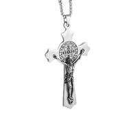 SDFXCDR mens necklace Men and Women 2022 New Personality Compass Design Cross Amulet Pendant Rock Casual Gift Catholic Christian Necklace teachers gifts