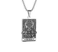 SDFXCDR mens necklace Men Women Gothic Tarot Card Sheep Head Inverted Five-Pointed Star Pendant Necklace Retro Punk Jewelry teachers gifts