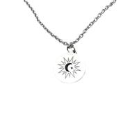 SDFXCDR men's necklace，Minimalist Eclipse Role Play Moon Star Round Pendant Necklace Couple Street Niche Jewelry Accessories BirthdayGift
