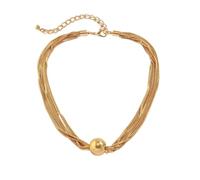 SDFXCDR men's necklace，Multi Layer Chain Stacked Necklaces Pendants Made Metal Resin Women Punk Personality Geometric Ball Choker Fashion Jewelry