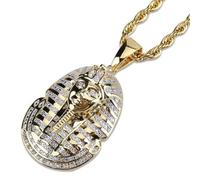 SDFXCDR mens necklace Mysterious Vintage Egyptian Pharaoh Pendant Necklace Men's Ladies Hip-Hop Zircon Pendant Jewelry Gift teachers gifts