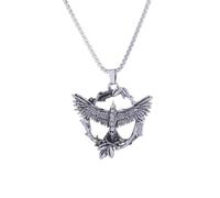 SDFXCDR men's necklace，New retro trend hip-hop versatile men's bird flying pendant necklace