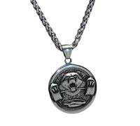 SDFXCDR men's necklace，Nordic Bear King Pendant Retro Men's Necklace