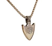 SDFXCDR mens necklace Nordic Spear Front and Back Totem Pendant Compass Necklace Men's Personality Punk Trend Hip Hop Jewelry teachers gifts