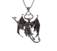 SDFXCDR men's necklace，Popular in Europe and the United States, the double-wing judgment dragon pendant necklace pendant