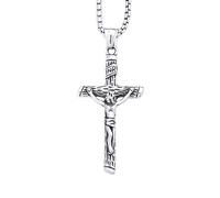 SDFXCDR mens necklace Punk Vintage Christian Pendant Necklaces Men's Fashion Religion Cross Necklace Amulet Jewelry teachers gifts