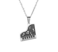 SDFXCDR mens necklace Retro Black and White Piano Pendant Necklace for Men and Women Hip Hop Rock Music Party Jewelry Gift teachers gifts