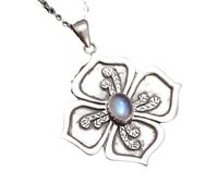 SDFXCDR mens necklace Retro Ethnic Style Lotus Gemstone Pendant Necklace Women's Fashion Yoga Casual Party Jewelry Gift teachers gifts