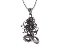 SDFXCDR mens necklace Retro Greek gy Medusa Necklace Punk Six-Armed Snake Monster Pendant Men and Women Gothic Hip-Hop Trend Jewelry teachers gifts