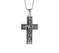 SDFXCDR mens necklace Retro Style Savior Cross Pendant Chain For Men Women Popular Lucky Amulet Necklace Religion Prayer Jewelry teachers gifts