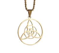 SDFXCDR mens necklace Round Trinity Five-Pointed Star Knot Celtic Knot Pendant Suitable for Men and Women Personalized Simple Necklace teachers gifts