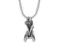 SDFXCDR mens necklace Silver Plated Retro Goddess Bound Mechanical Skull Pendant Prisoner of War Slave Statue Necklace Alternative Jewelry teachers gifts