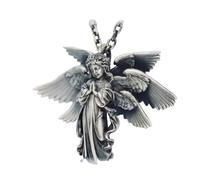 SDFXCDR mens necklace Silver Plated Seraphim Prayer Pendant Little Boy Necklace Men Women Fashion Protection Amulet Jewelry Birthday Gift teachers gifts