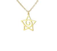 SDFXCDR men's necklace，Spiral Star Women Necklace Swirl Symbol Pentagram Pentacle Pendant Wiccan Protection Amulet Jewelry
