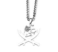 SDFXCDR men's necklace，Sword Muslim Islamic Knife Pendant Necklace For Men Women Arabic Letter Gold Color Jewlery