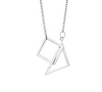 SDFXCDR men's necklace，Triangle Square Combination Pendants Couple Personalized Hip Hop Necklaces Fashion Jewelry