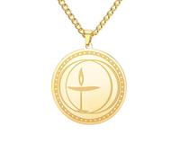 SDFXCDR men's necklace，Unitarian Universalist Chalice Necklace for Men Women Flame Symbol Talisman Pendant Jewelry