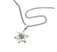 SDFXCDR mens necklace Vintage All Seeing Eye Pendant Judaism Star of David Necklace for Men Women Punk Religious Amulet Jewelry teachers gifts