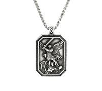 SDFXCDR mens necklace Vintage Archangel Sword Shield Necklace Men's Gift Saint Christopher Pendant Creative Jewelry Accessories Chain teachers gifts