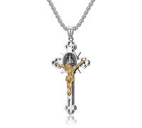 SDFXCDR mens necklace Vintage Christian Cross Pendant Necklace Men's Religious Necklaces Prayer Baptism Jewelry teachers gifts