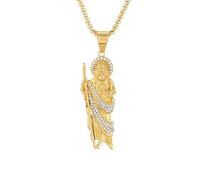 SDFXCDR mens necklace Vintage Fashion San Judas Tadeo Pendant Necklaces For Men Women Saint Jude Thaddeus Necklace Religious Jewelry teachers gifts