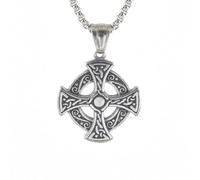 SDFXCDR men's necklace，Vintage Irish Trinity Knot Celtic Cross Pendant Necklace - Fashionable Chains Jewelry Accessory
