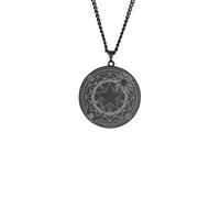 SDFXCDR men's necklace，Vintage Magic Array Pentagram Crescent Circle Necklace Sun Moon Star Good Luck Eternal Love Neck Chain Amulet Jewelry