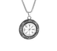 SDFXCDR mens necklace Vintage Norse gy Odin Compass Necklace Fashion Men Punk Amulet Good Luck Jewelry Gift teachers gifts
