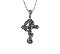 SDFXCDR mens necklace Vintage Punk Dragon Wrap Cross Pendant Necklace for Men Personality Domineering Daily Ride Wear Jewelry Gift teachers gifts