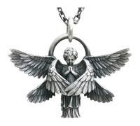 SDFXCDR mens necklace Vintage Silver Color Praying Hands Guardian Angel Wings Protection Pendant Necklace Unisex Amulet Jewelry Gift teachers gifts