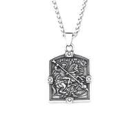 SDFXCDR mens necklace Vintage St.George On Horse Pendant Necklace For Men Boys Fashion Warrior Shield Amulet Jewelry Gift teachers gifts