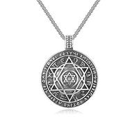 SDFXCDR mens necklace Vintage Talisman Hexagram necklace Solomon Amulet Pendant Necklace Kabbalah Hermetic Jewelry teachers gifts