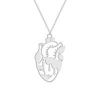 SDFXCDR Men's necklace women Abstract Human Beating Heart Pendant Necklace For Women Hospital Doctor Nurse Gift