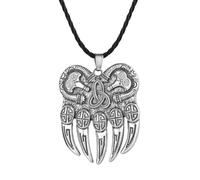 SDFXCDR Men's necklace women Amulet Viking God Symbol Pendant Warding Veles Bear Paw with lucky knot Charm Necklace Geometric Jewelry