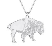 SDFXCDR Men's necklace women Bison Ornament Great Plains Giant Buffalo Bison Pendant Necklace For Men Women
