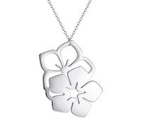 SDFXCDR Men's necklace women Cherry Blossoms Pendant Necklace Women Wedding Jewelry Japanese Sakura Flower Necklace