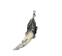 SDFXCDR Men's necklace women Chinese Style Fashion Personality Creativity Versatile Imitation Wolf Tooth Necklace Men And Women Resin Pendant Street Rock Jew
