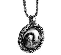 SDFXCDR Men's necklace women Ethnic Style, Personality, Versatile, Hegemonic Yin Yang Tai Chi, Eight Trigrams Necklace, Street Hip Hop, Punk Pendant, Hanging